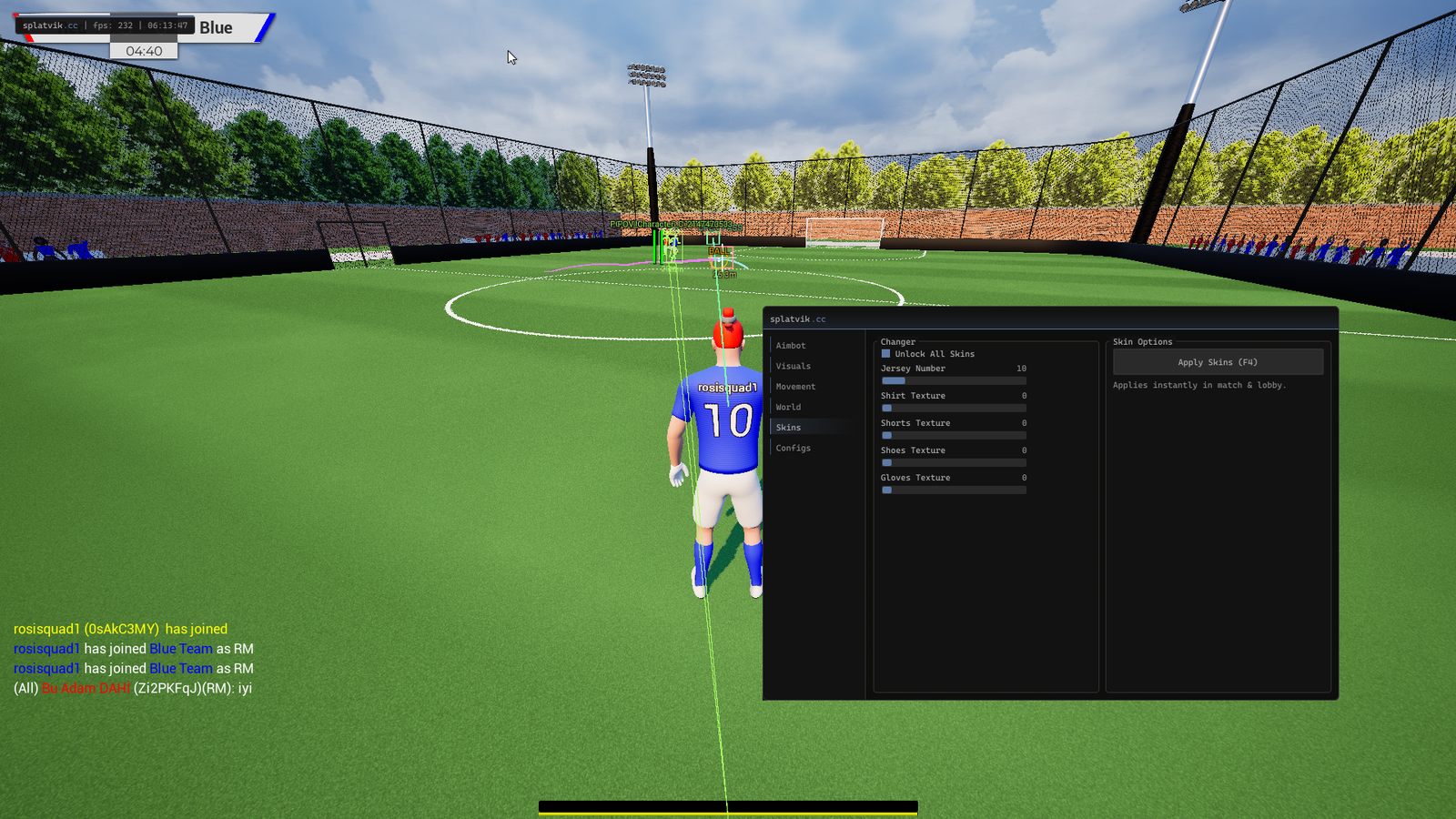 Pro Soccer Online — In-game menu